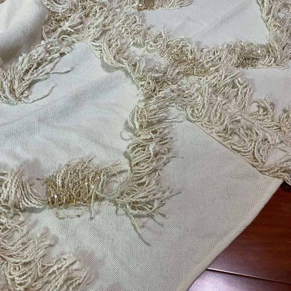 ANTHROPOLOGIE Fringe Bay Throw Blanket